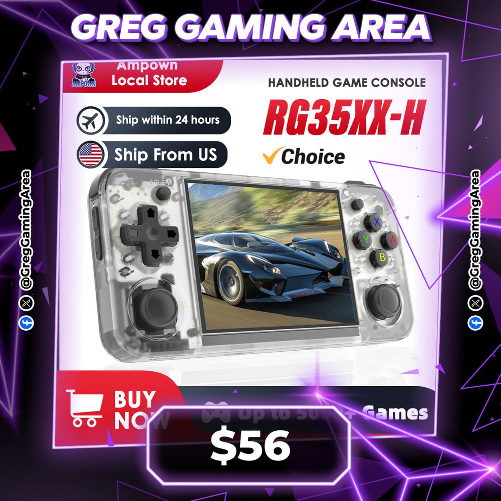 ANBERNIC RG35XX H Handheld Game Console 3.5''IPS Screen HDMI Output Linux System RG35XXH Retro Video Simulator Console Kids Gift