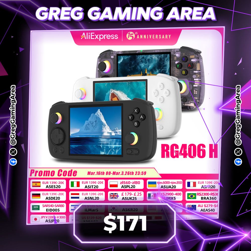 ANBERNIC RG 406H Retro Game Console Android 13 Unisoc T820 64-bit Game Player 4.0 Inch IPS Touch Screen 5500mAh 3D Hall joystick