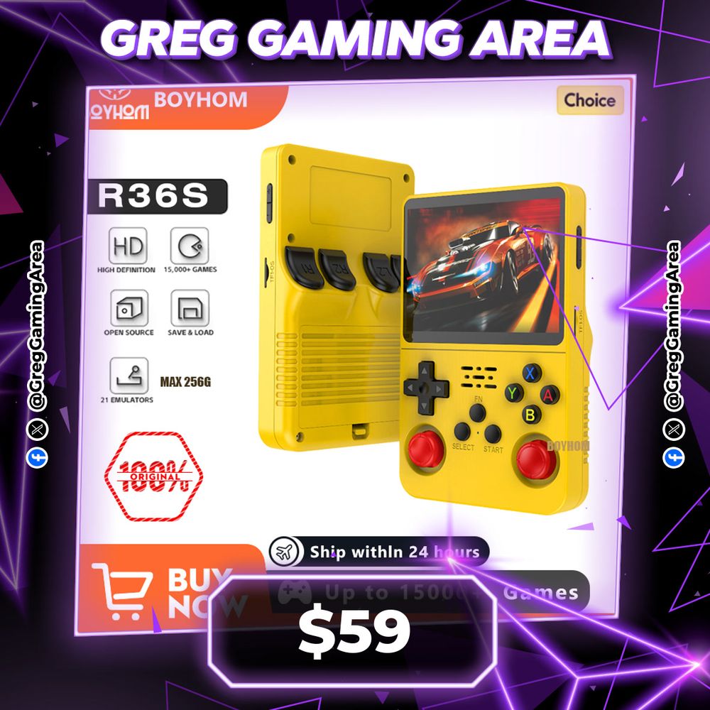 R36S 128G Retro Handheld Game Console Linux System 3.5Inch IPS Screen Portable Pocket Video Player 2 Joystick 64G 256G Kid Gift
