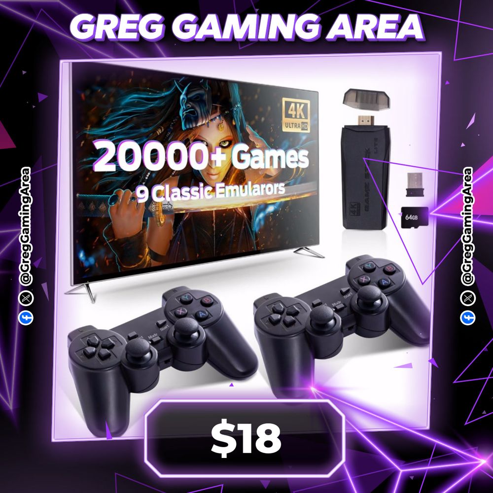 4k Game Stick 20000 Games Video Game Console Emuelec 9 Emulator Retro Gaming Machine HD TV Stick With Wireless Gamepad Control