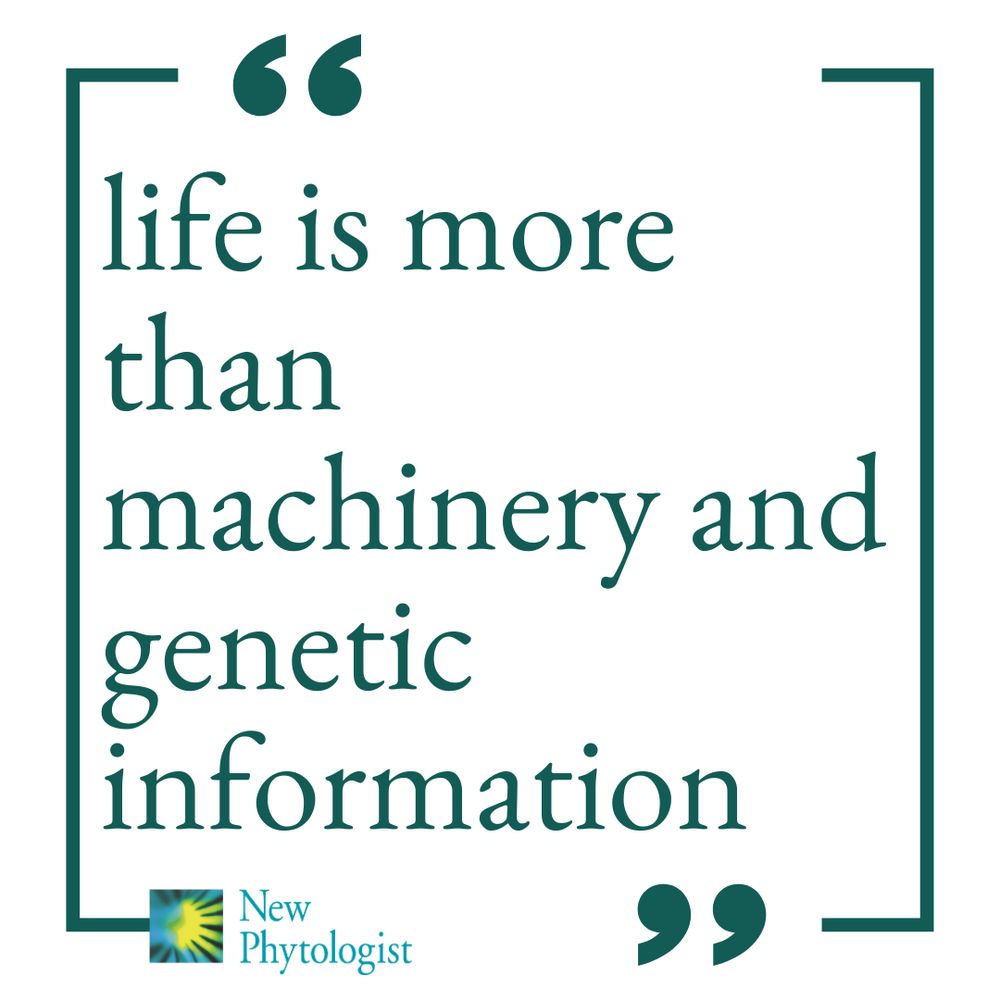 Text reads: 'life is more than machinery and genetic information'.