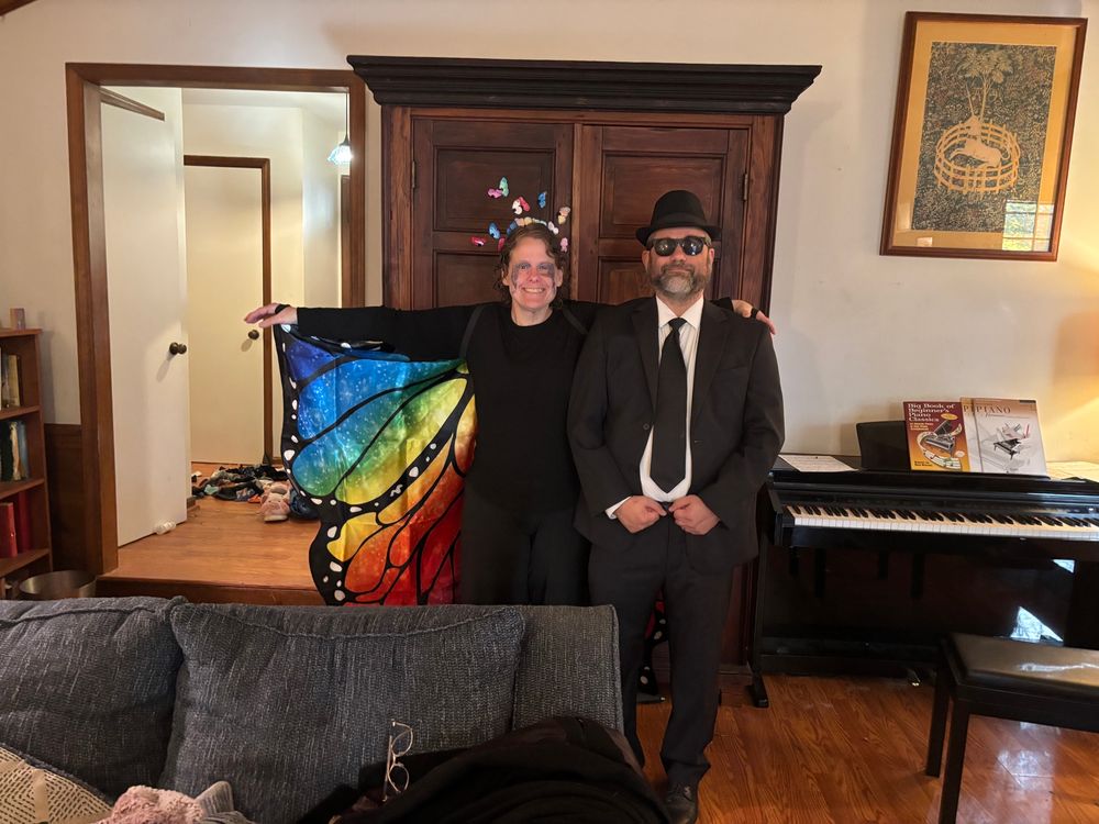 A butterfly and a blues brother