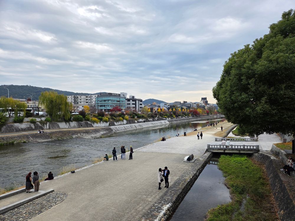Photo of the Kamo River in Kyoto, Japan