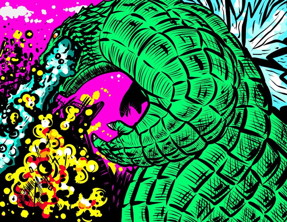 A bright and loud Godzilla 