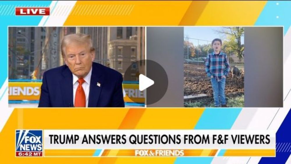 FOX & Friends on Instagram: "“I love cows.” Former President Donald Trump reveals what his favorite farm animal is to a young Fox & Friends viewer."