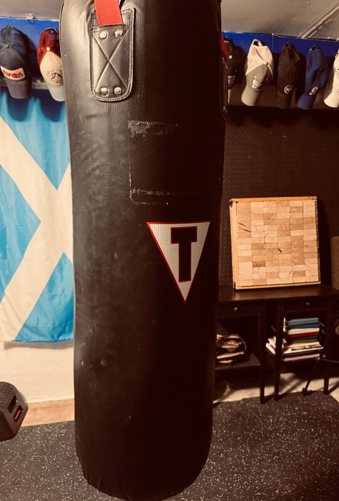 heavy bag in the gym space. 