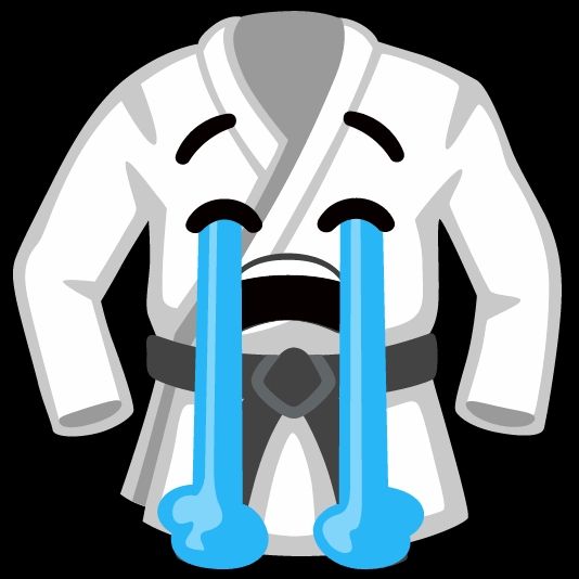 חליפת התאקוואנדו הישנה שלי מאוכזבת מהטכניקה הגרועה שלי ובוכה.