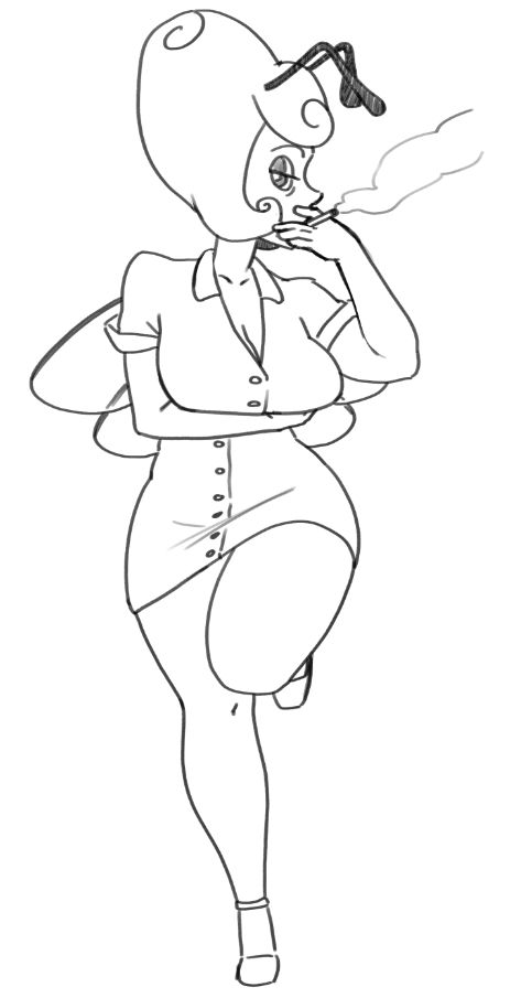 Bee smoking on her break