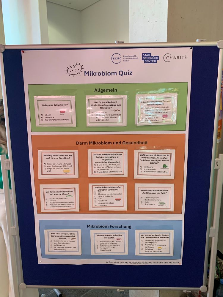Board with microbiome quiz