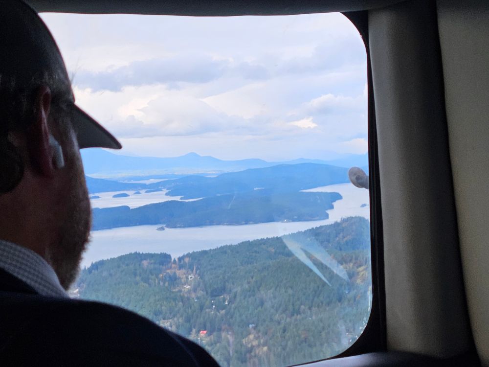 Looking north toward Salt Spring Island, I think. Maybe Galiano?