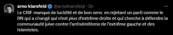 Extrait d'un post de Klarsfeld où il défend le RHaine! 