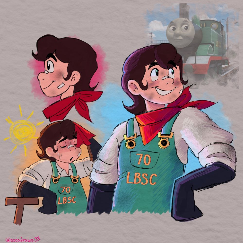 Human Thomas in his teal green outfit