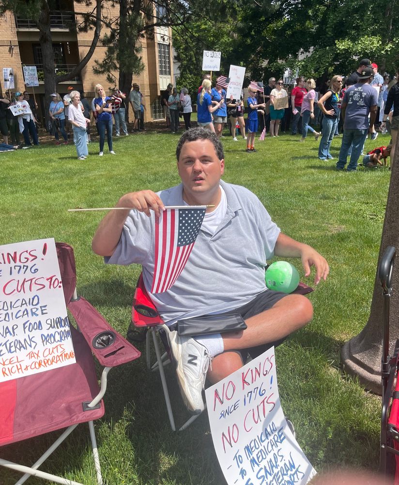 Picture of autistic man at rally