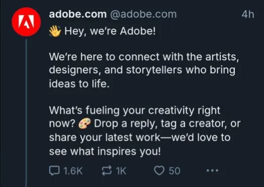 Adobe wanting to connect with users that hate them.