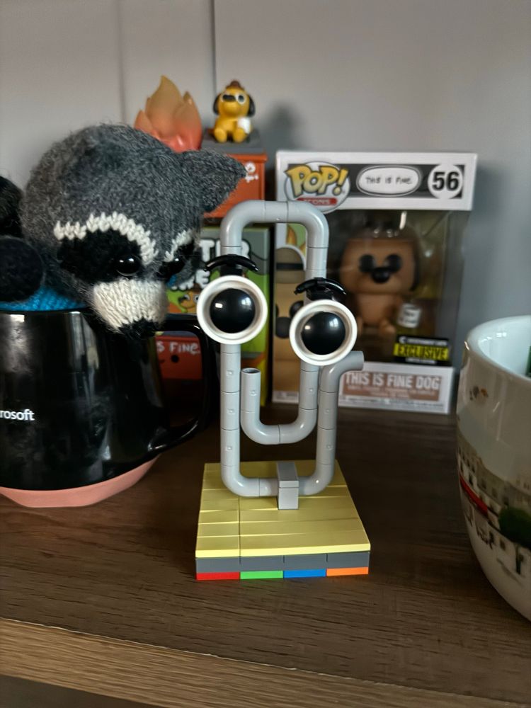 Lego clippy on a desk