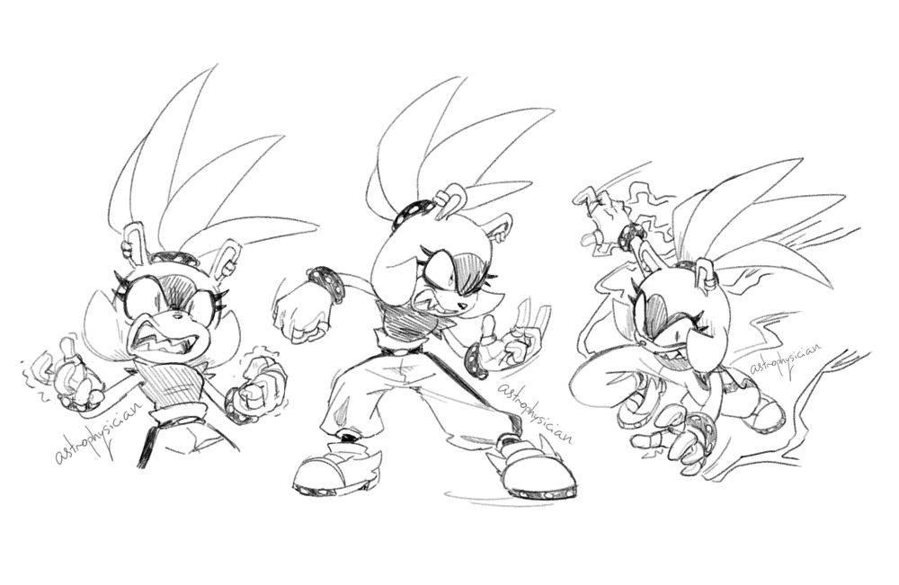 Three sketches of Surge the Tenrec. 