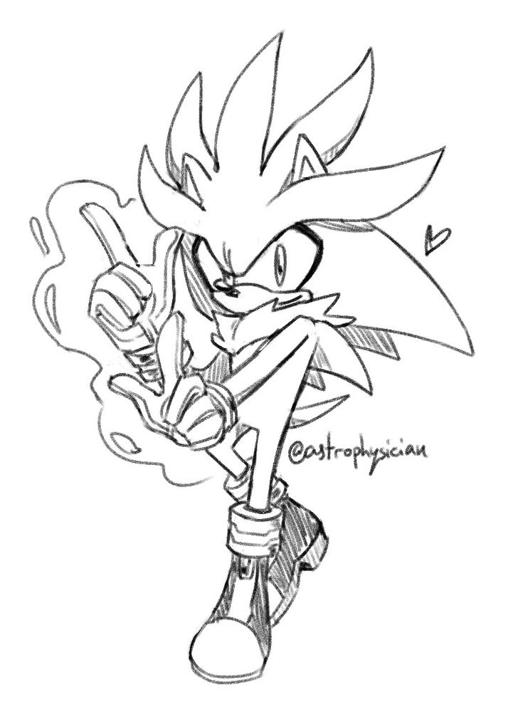 A sketch of Silver the Hedgehog