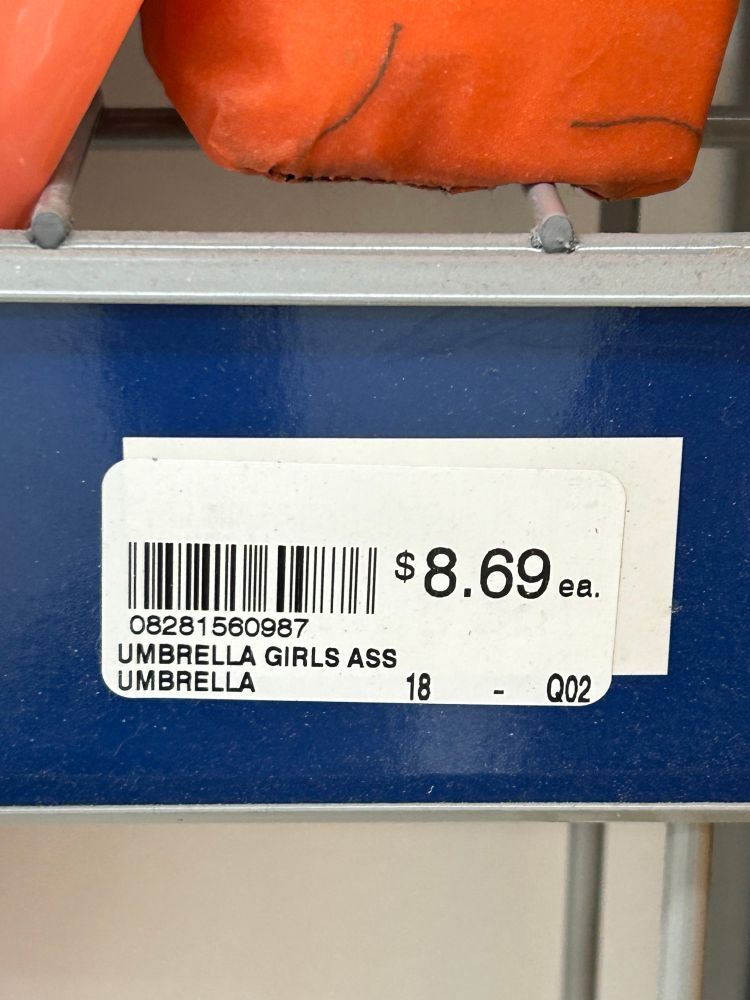 Assorted girls umbrellas becomes “umbrella girls ass” 