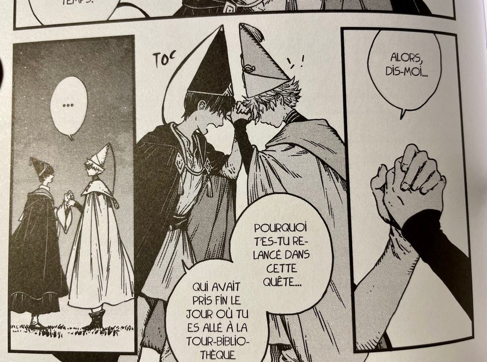 Orufrey holding hands as they have a heart to heart