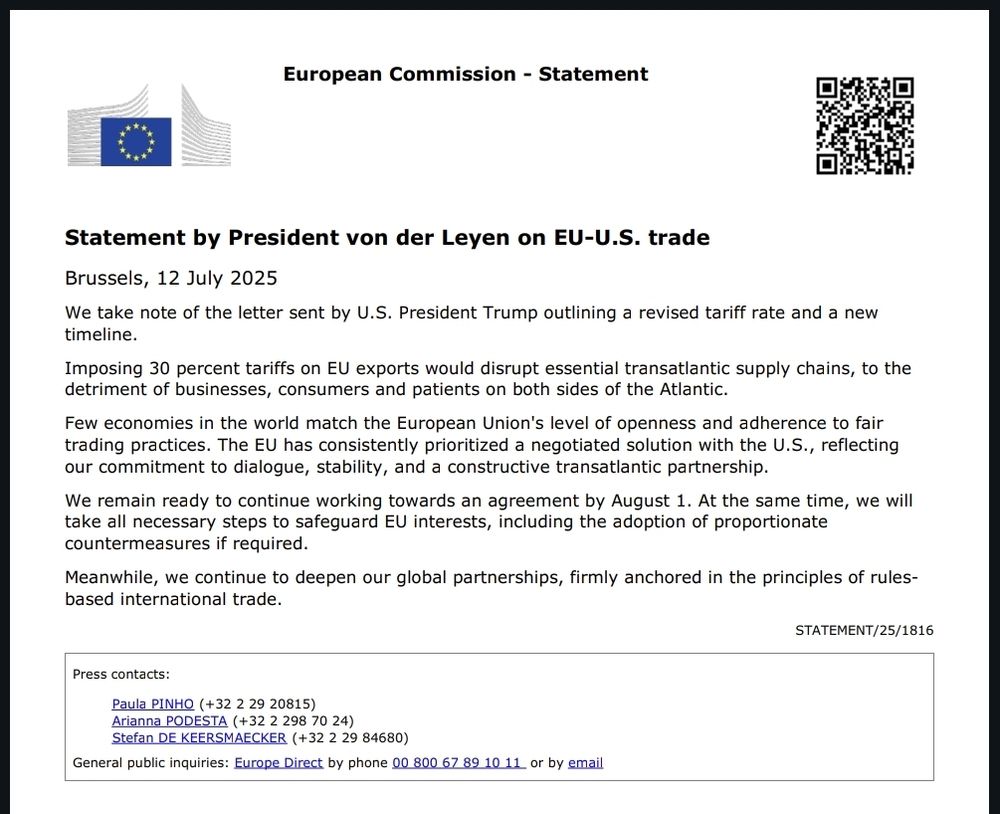 Text of the press release. Full text in the link 