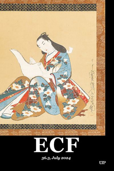 Front Cover of the July 2024 issue of ECF journal: The image is called Courtesan Writing a Letter, by Kaigetsudō Doshin (circa 1715). The digital file of this Public Domain painting is provided courtesy of The Met, New York.