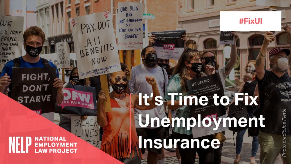 It's time to fix unemployment insurance. #FixUI

A group of workers holding signs related to fixing unemployment insurance. Photo credit: Joe Piette. 