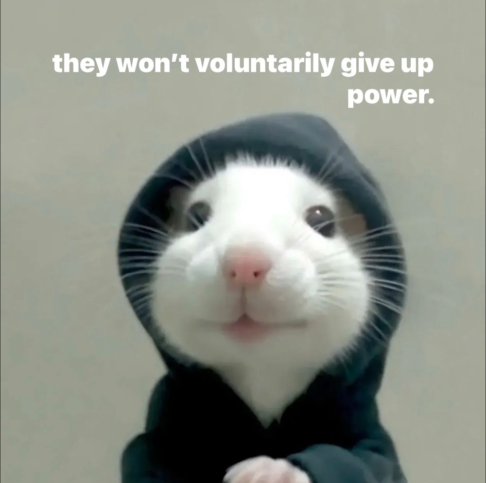 they won't voluntarily give up
power.