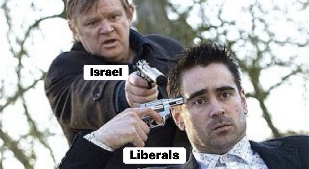 Israel holds gun to the heads of liberals as democrats hold a gun up to their own heads. 

“The lesser of two evils” gave the world Hitler. 