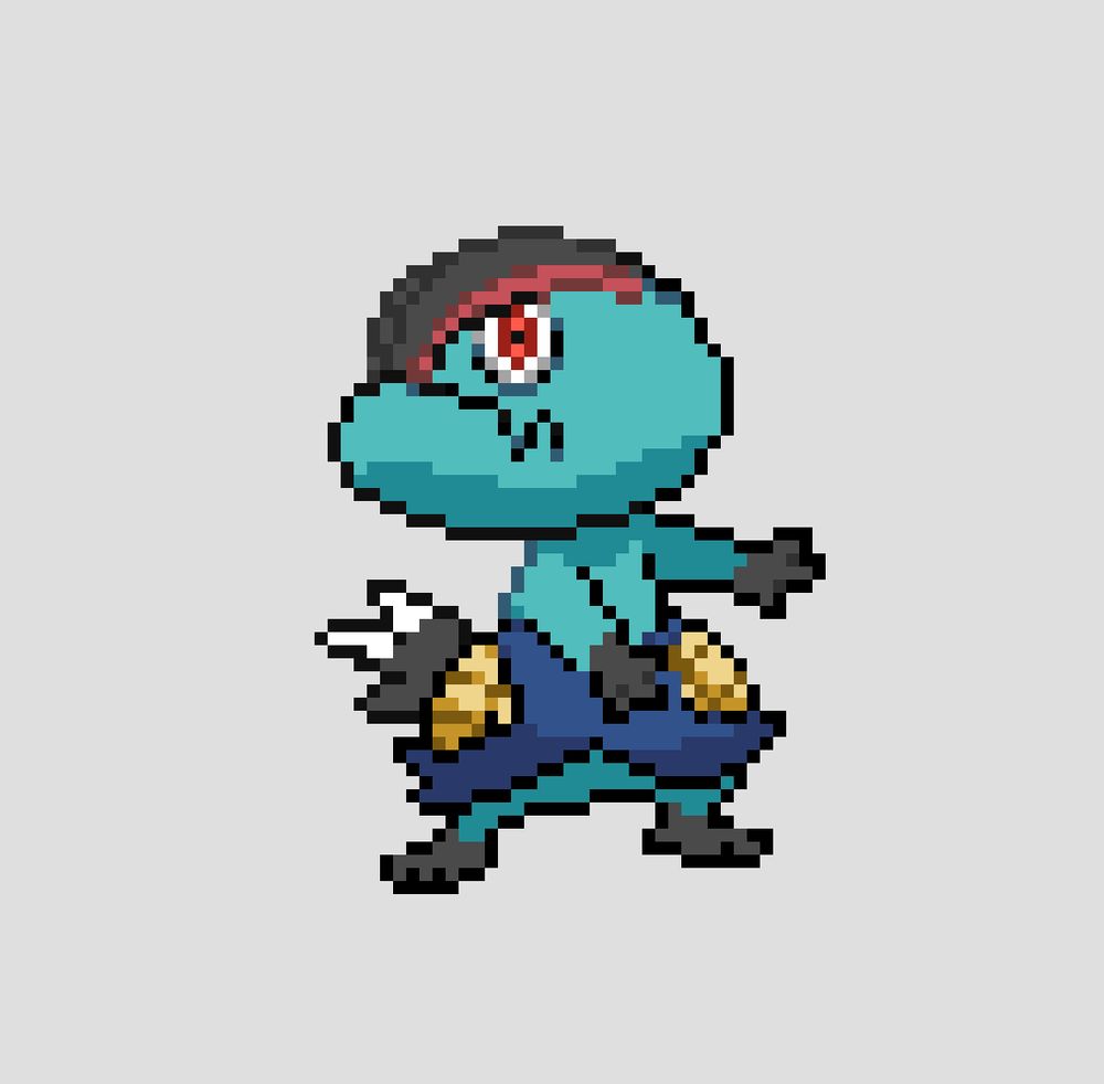 Pokémon pixel art fusion of Basculin and Dewott