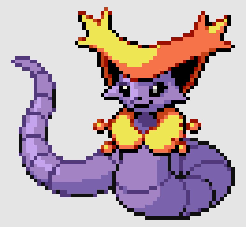 Pokémon pixel art fusion of Delcatty and Arbok