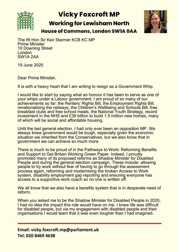 Screenshot of Vicky's letter to the Prime Minister (page 1)