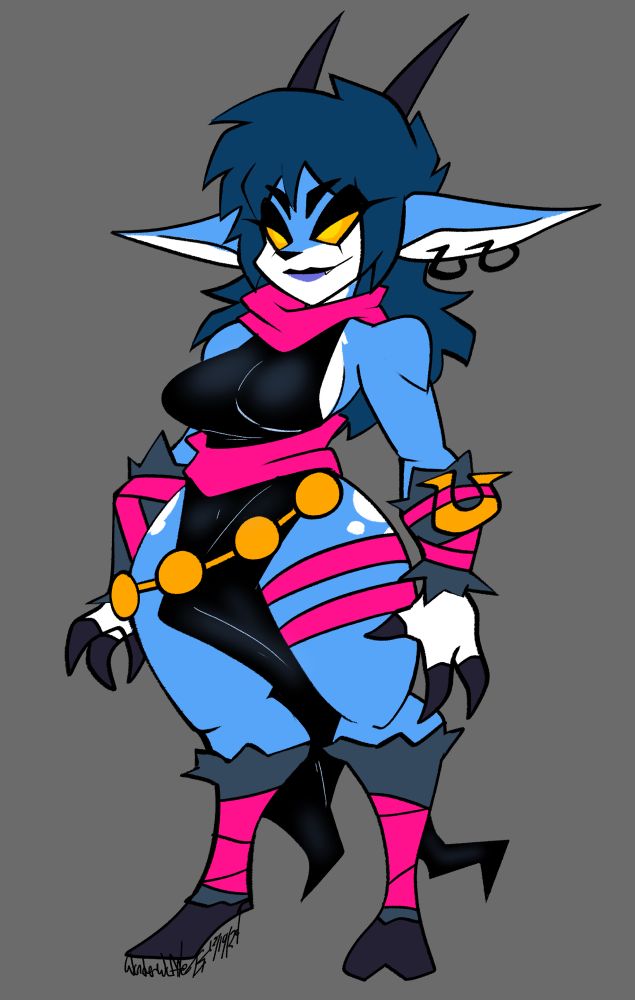 A creature design I made the other night. A very simple design. If I am to draw her again I wanna do some adjustments on her.