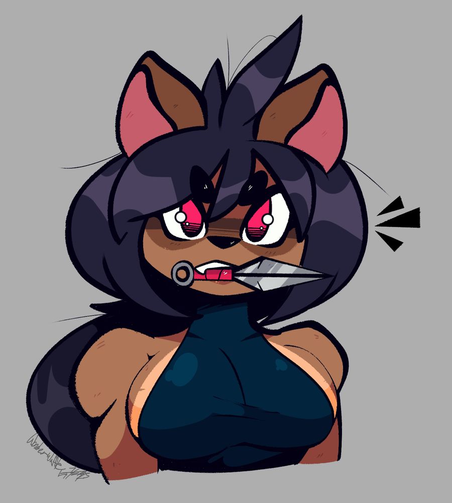 A quick portrait of Kimiyo the tanuki kunoichi
