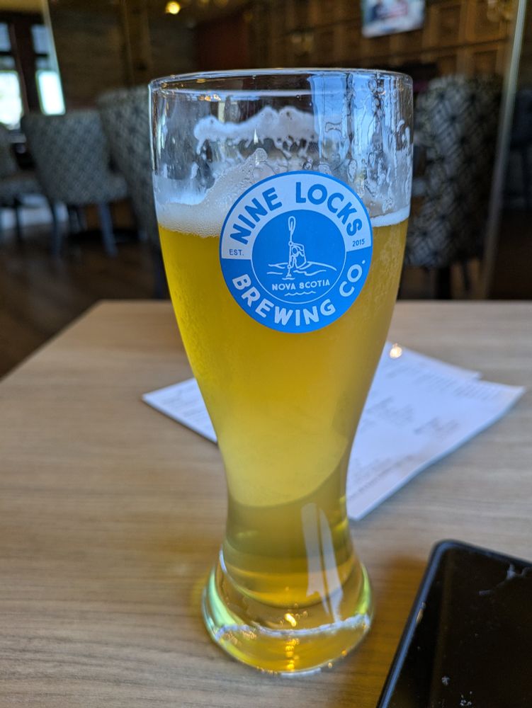a picture of a craft beer in Nova Scotia, Nine Locks Dirty Blonde