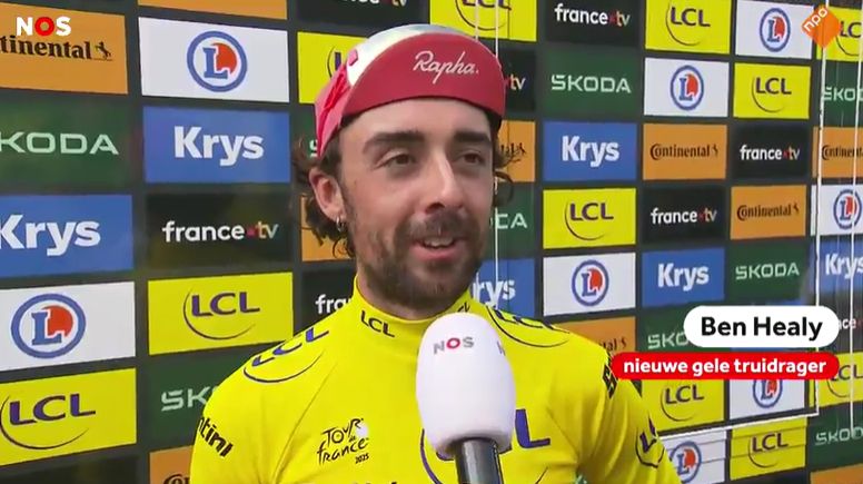 Ben Healy is volgens NOS de nieuwe 'gele truidrager'.