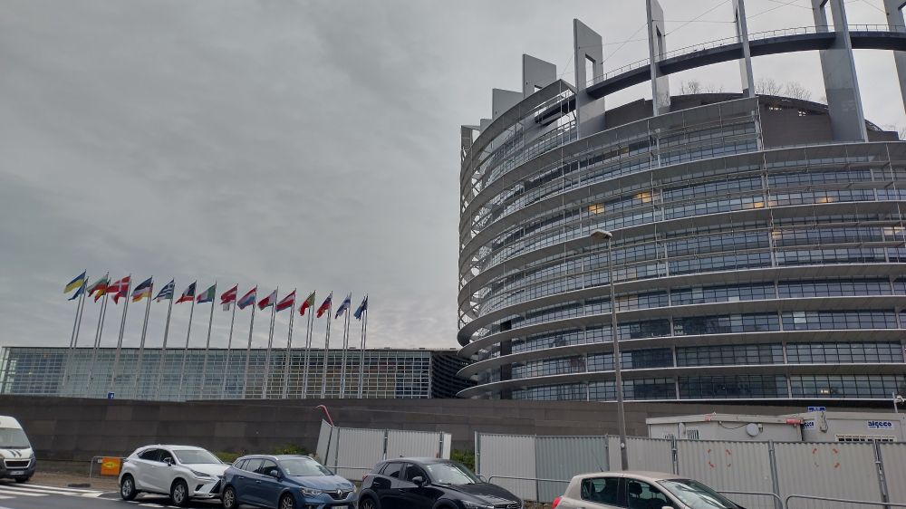 Strasbourgin harmaa taivas tänä aamuna.