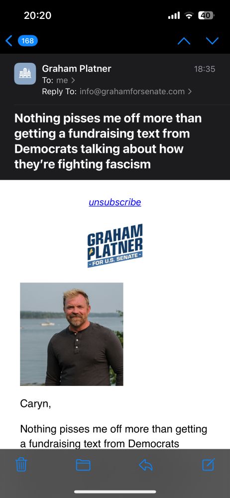 Fundraising email from the Nazi tattoo guy insisting he’s fighting fascism 