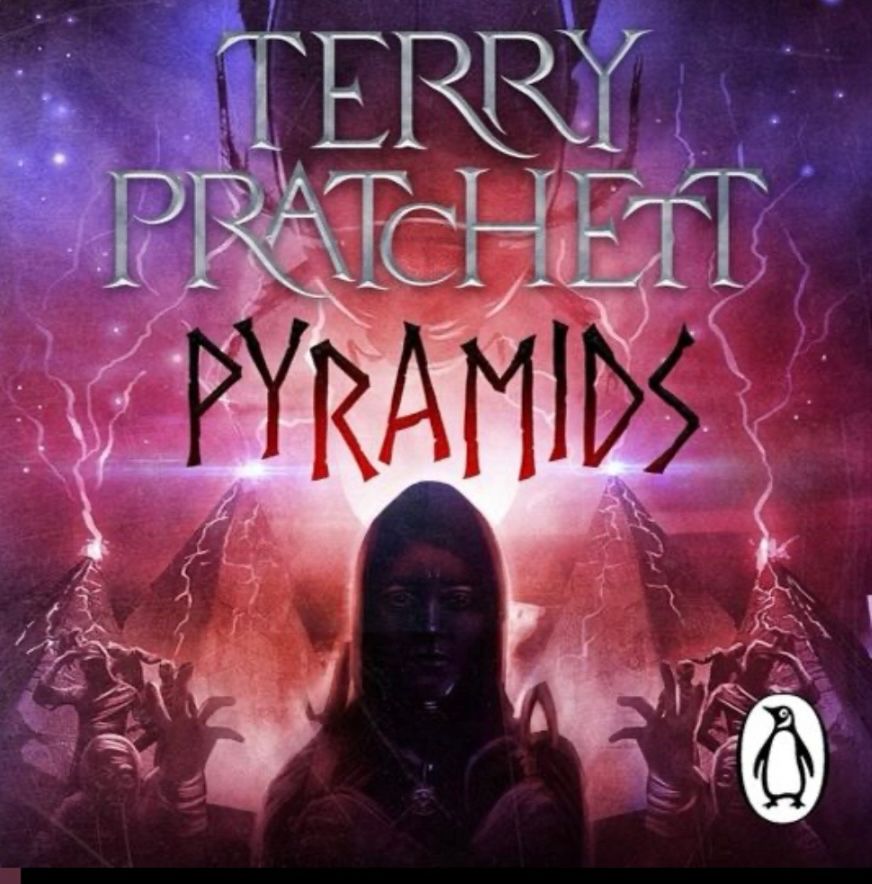 Audiobook cover for Terry Pratchett’s Pyramids (2023 Transworld Digital)