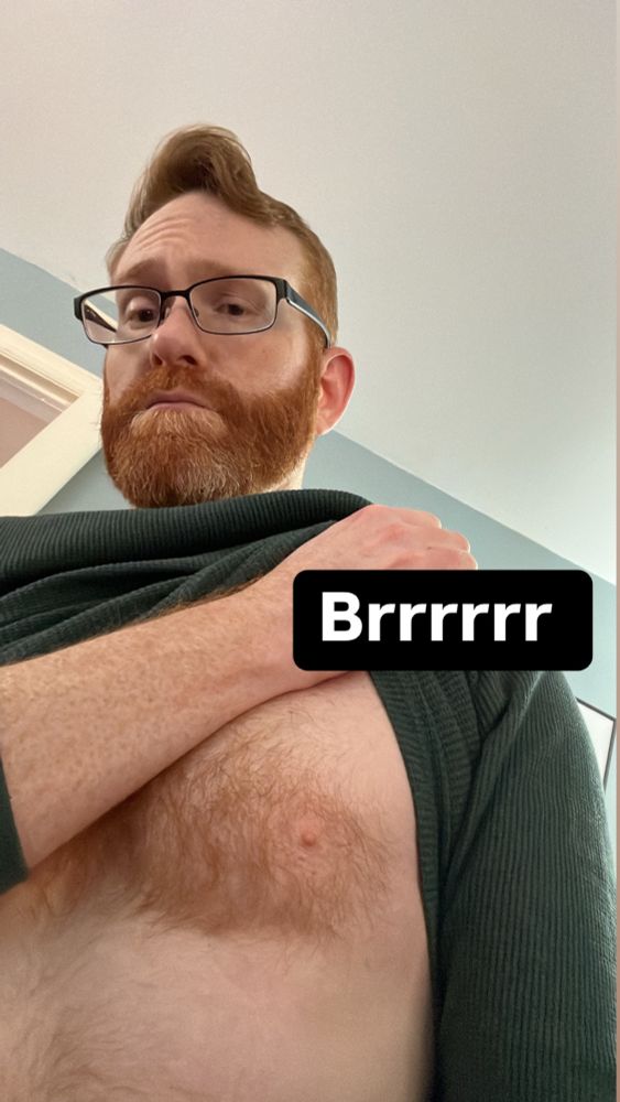 Lifting up my shirt to show a hard nipple to prove it’s cold in my house 