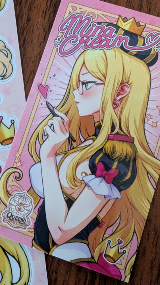 Close up of Mina Cream's card, also cute