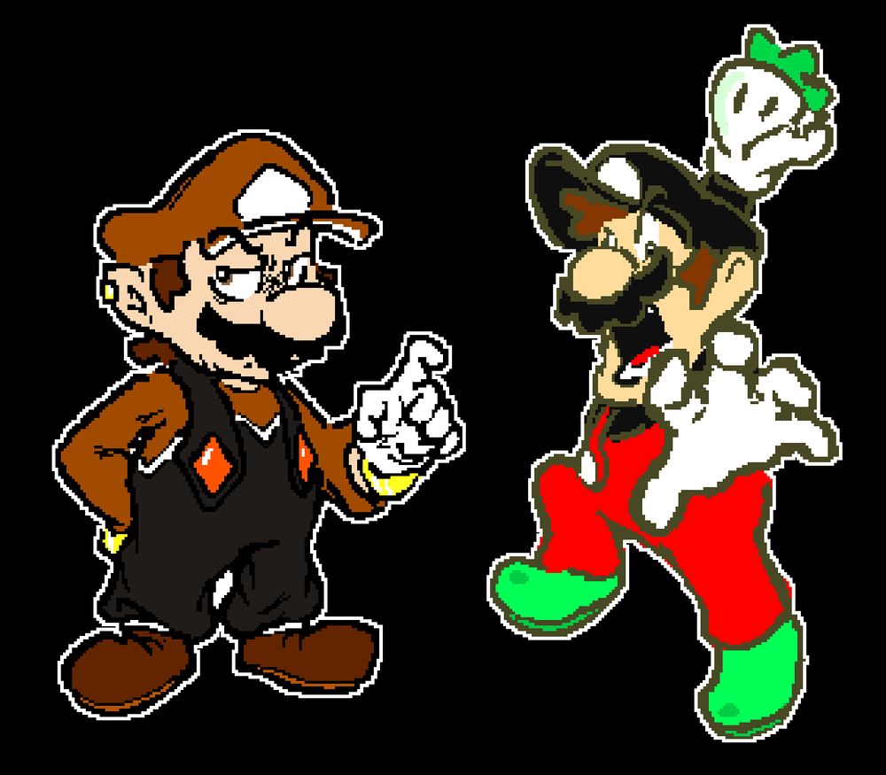 Lord Gavio, wearing distinct overalls similar to U7's God of Destruction, Beerus.

LuigiMarioGaming (LMG), dynamically lodging a Turnip at the viewer. 