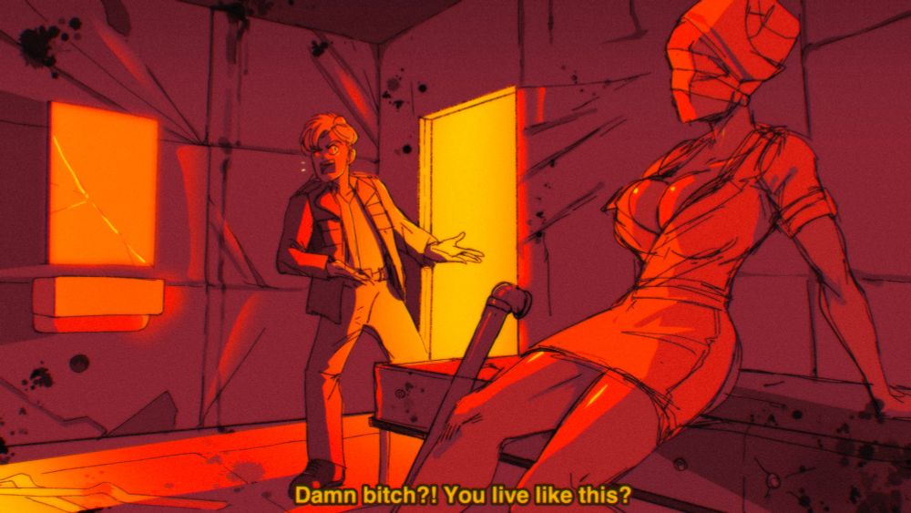 James Sunderland from Silent Hill 2 insults a nurses living conditions.