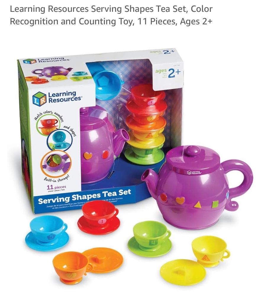 A product image of the Learning Resources Serving Shapes tea set