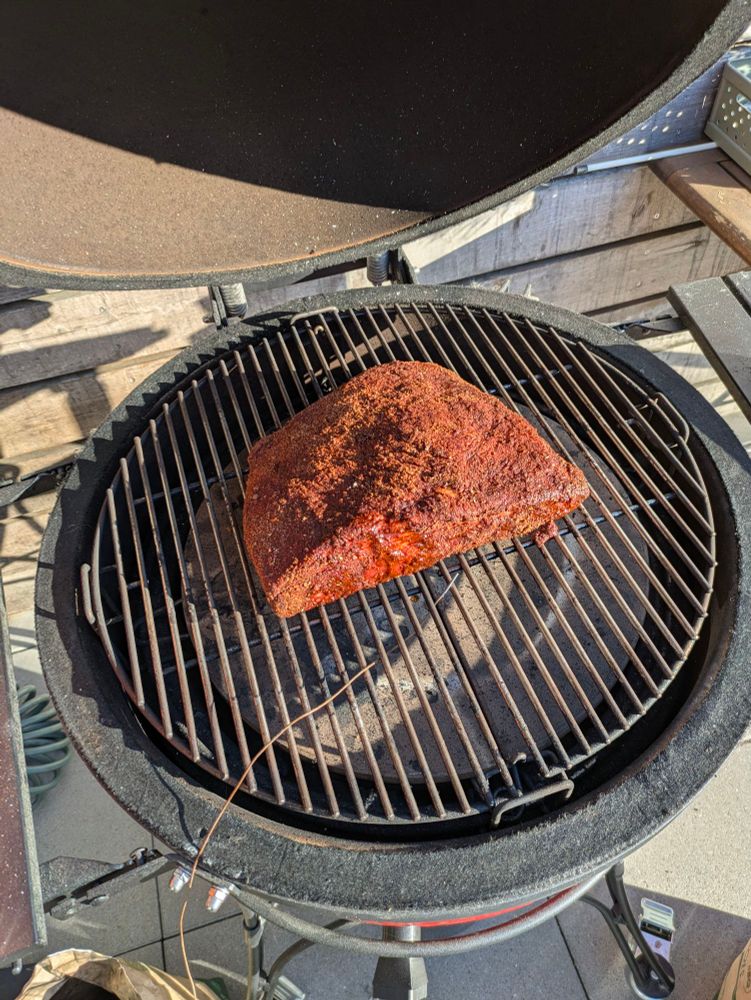 Picture of a brisket on the barbecue 