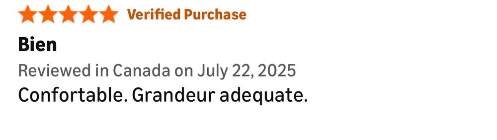 The purchaser has given the cushion a five-star rating and written: Bien. Confortable. Grandeur adequate. 