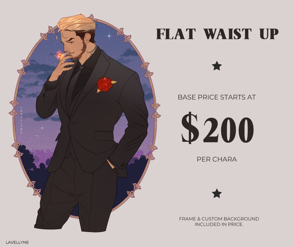 flat waist up $200