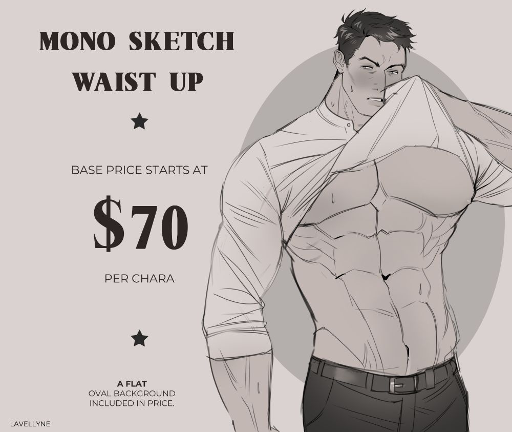 mono sketch waist up $70