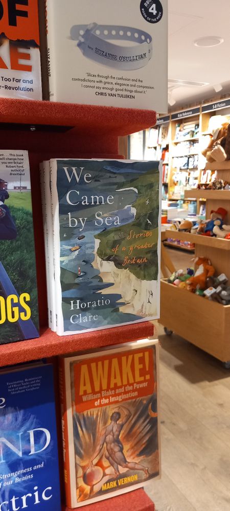 Copies of We Came by Sea by Horatio Clare on display at Foyles Bookshop, Waterloo Station. 