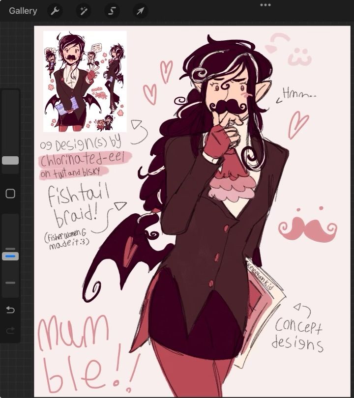 Drawing of Mumble Jumble, Mumbo Jumbo but 25% cooler (girl version) 