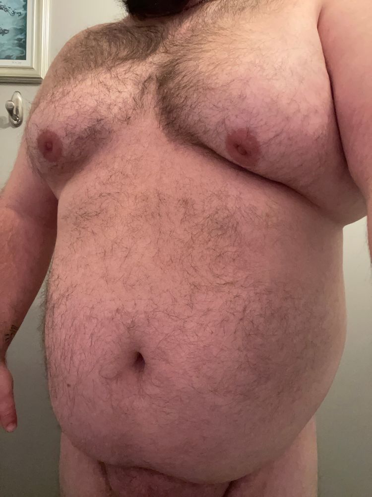 Close up of my hairy chest and tummy 